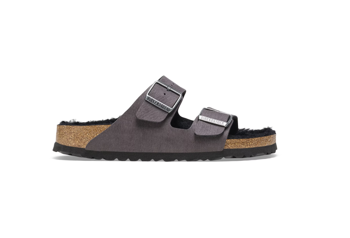 Birkenstock Arizona Shearling Synthetics Desert Dust Black