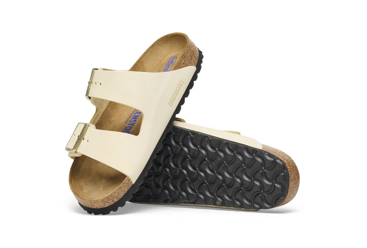 Birkenstock Arizona Soft Footbed Nubuck Leather Sandals Ecru
