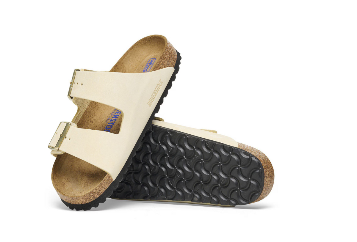 Birkenstock Arizona Soft Footbed Nubuck Leather Ecru