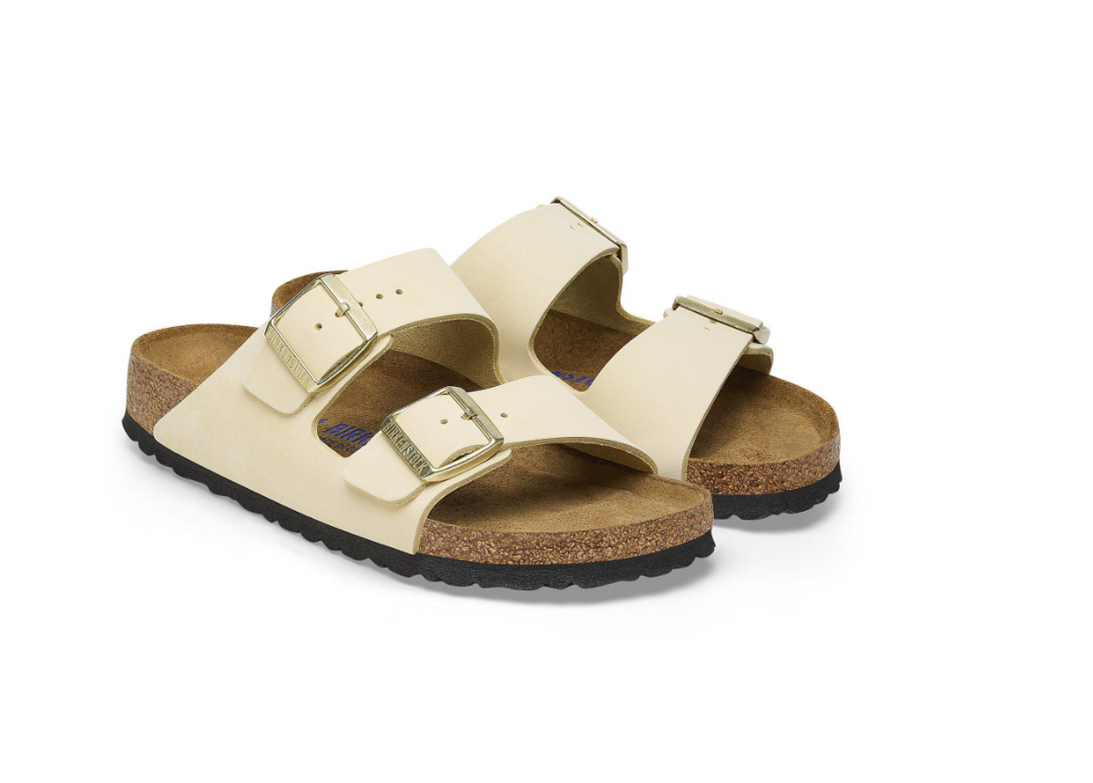 Birkenstock Arizona Soft Footbed Nubuck Leather Ecru