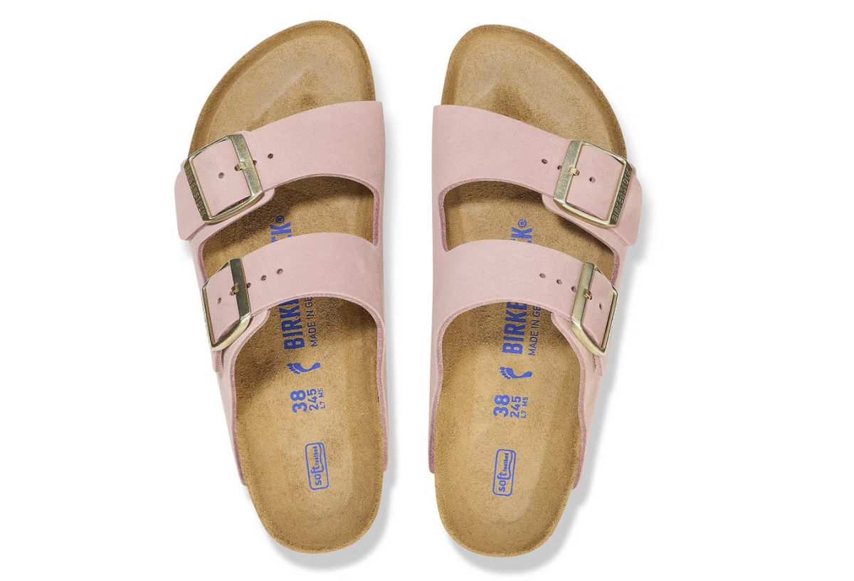 Birkenstock Arizona Soft Footbed Nubuck Leather Soft Pink
