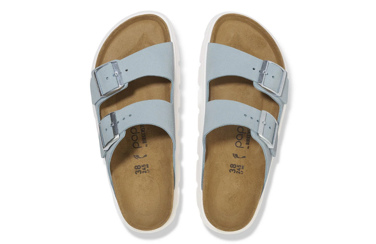 Birkenstock Papillio Arizona Chunky Suede Leather Baby Blue