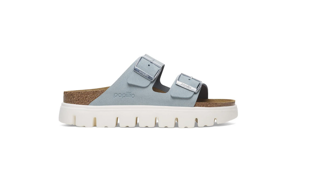 Birkenstock Papillio Arizona Chunky Suede Leather Baby Blue