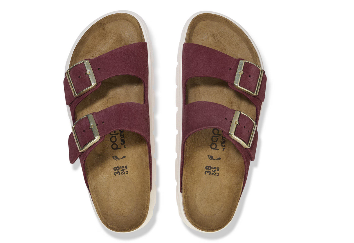 Birkenstock Papillio Arizona Chunky Suede Leather Berry Crush