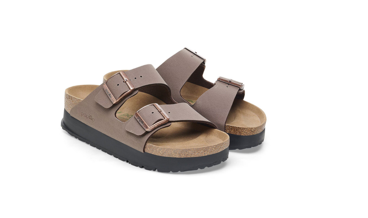 Birkenstock Arizona PAP Flex Platform Birko-Flor Sandals Mocca