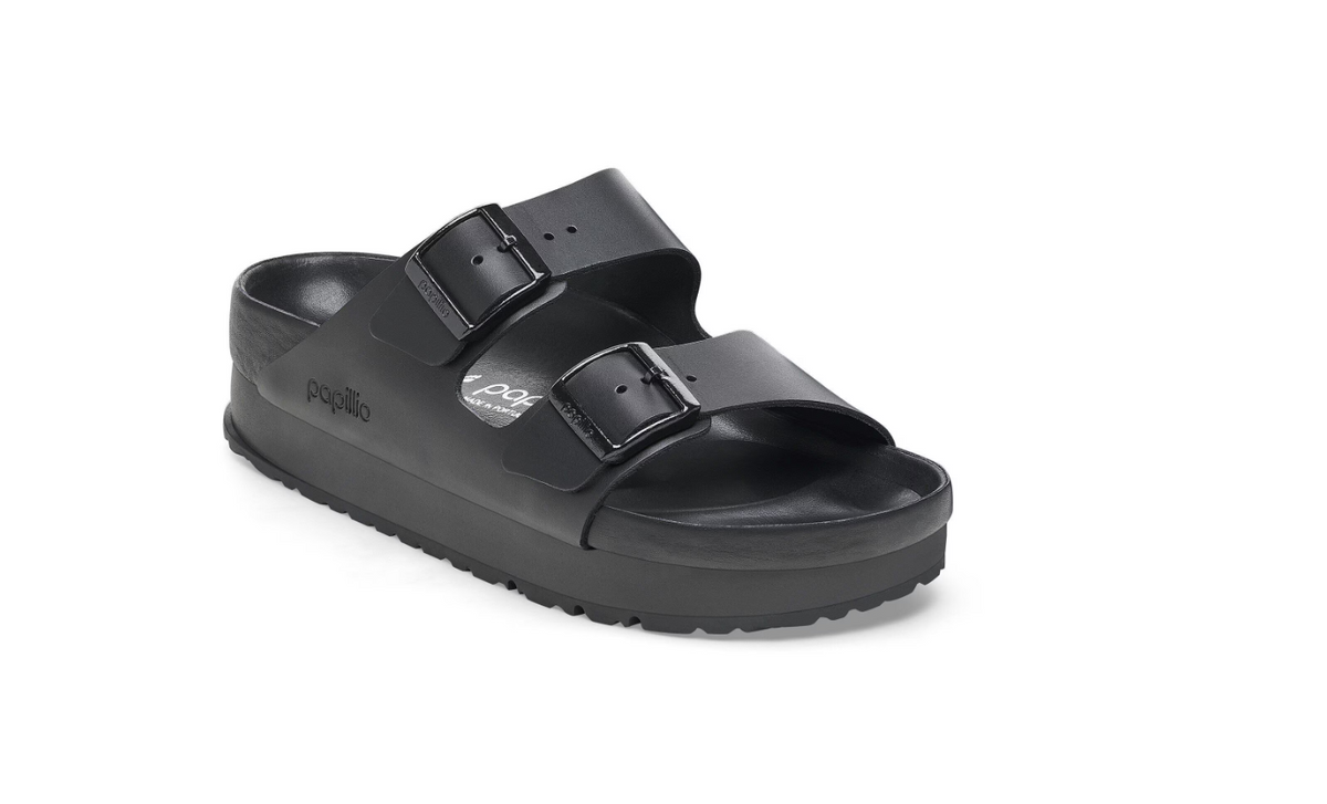 Birkenstock Arizona PAP Flex Platform Natural Leather Black