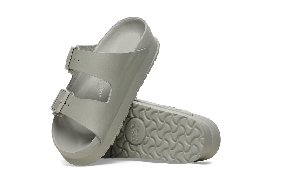 Birkenstock Arizona PAP Flex Platform Natural Leather Exquisite Mineral Gray