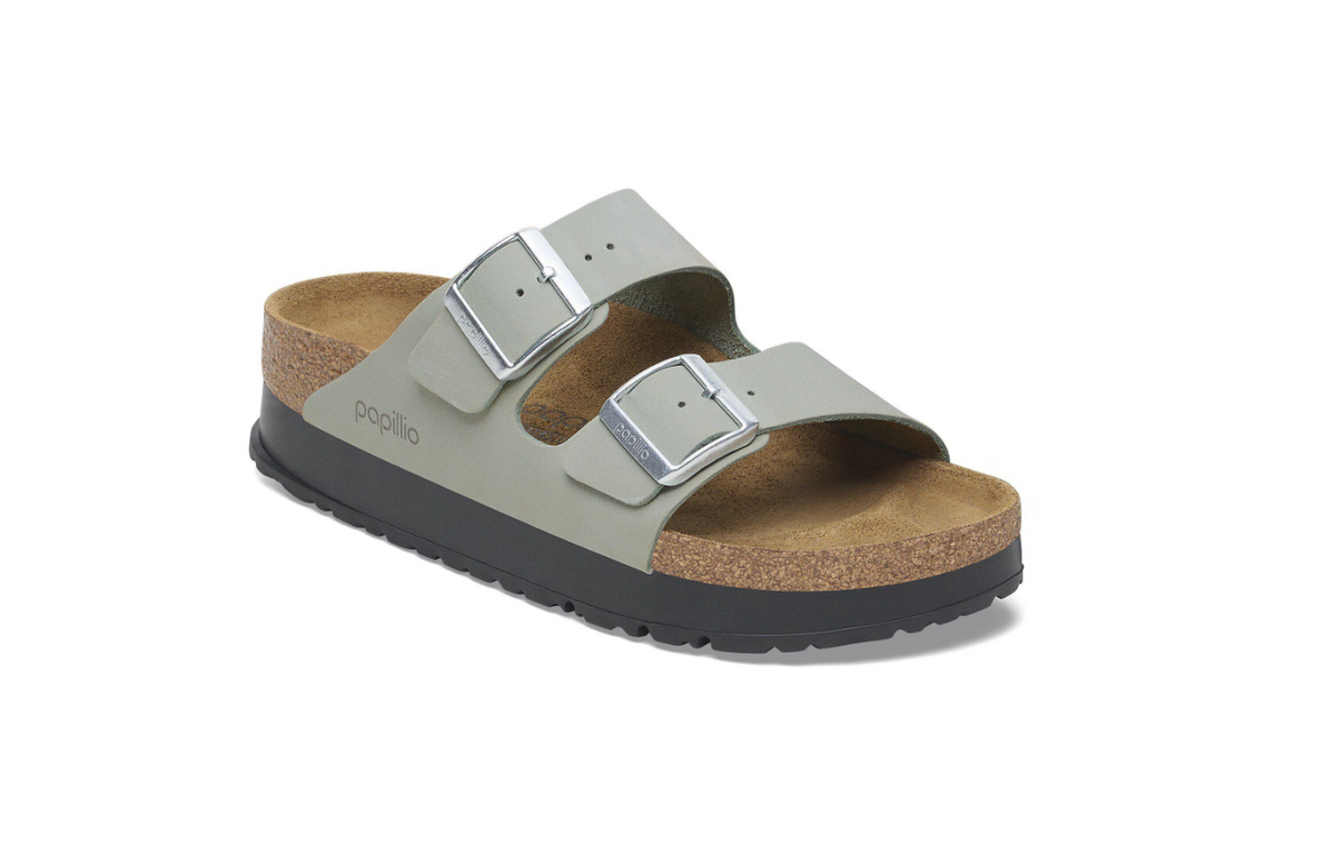Birkenstock Arizona PAP Flex Platform Nubuck Leather Pure Sage