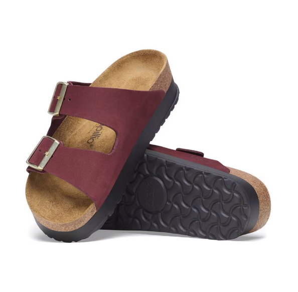 Birkenstock Arizona PAP Flex Platform Nubuck Leather Zinfandel