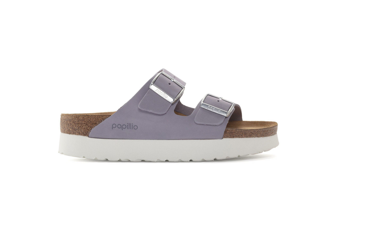 Birkenstock Arizona Flex Platform Nubuck Leather Purple Fog