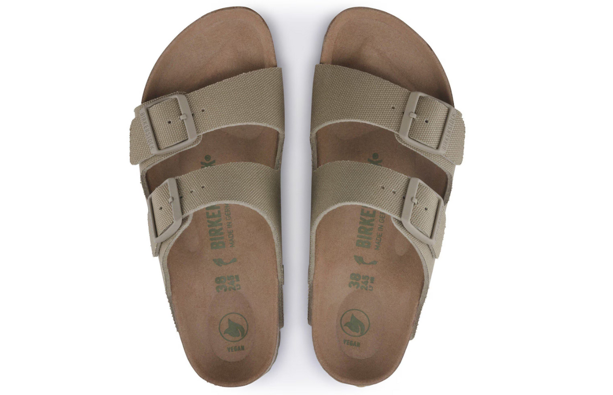 Birkenstock Arizona Rivet Logo Vegan Textile Canvas Faded Khaki