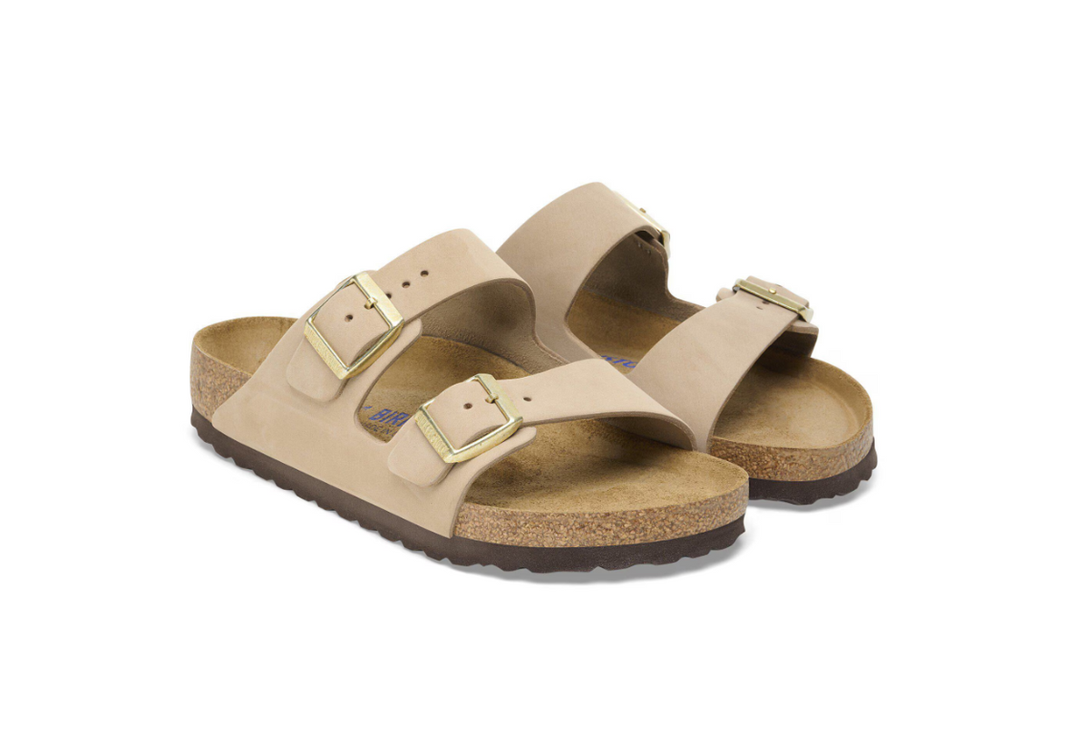 Birkenstock Arizona Soft Footbed Nubuck Leather Sandcastle