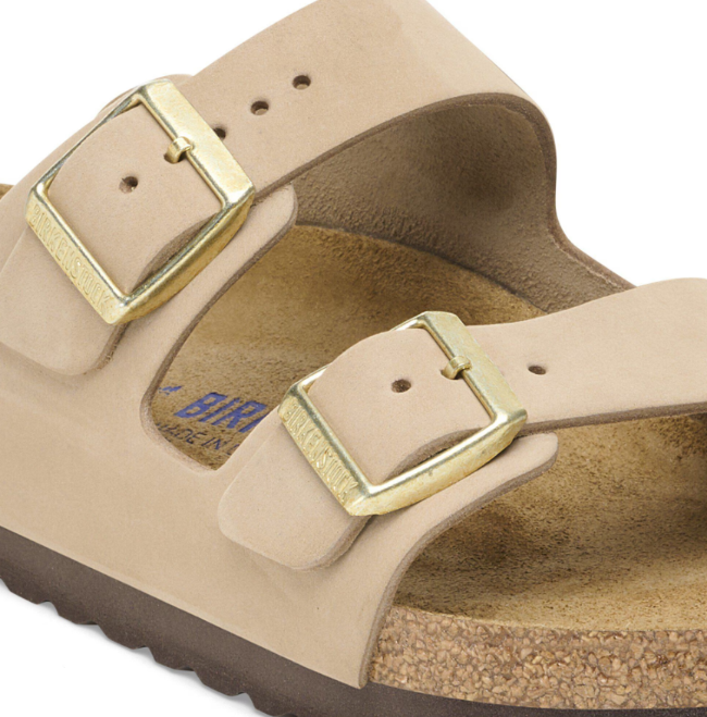 Birkenstock Arizona Soft Footbed Nubuck Leather Sandcastle