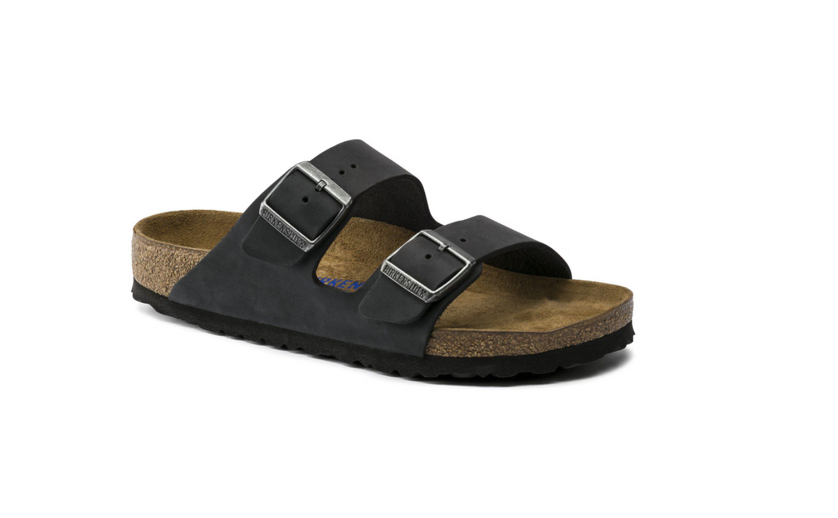 Birkenstock Arizona Soft Footbed Oiled Leather Sandals Black