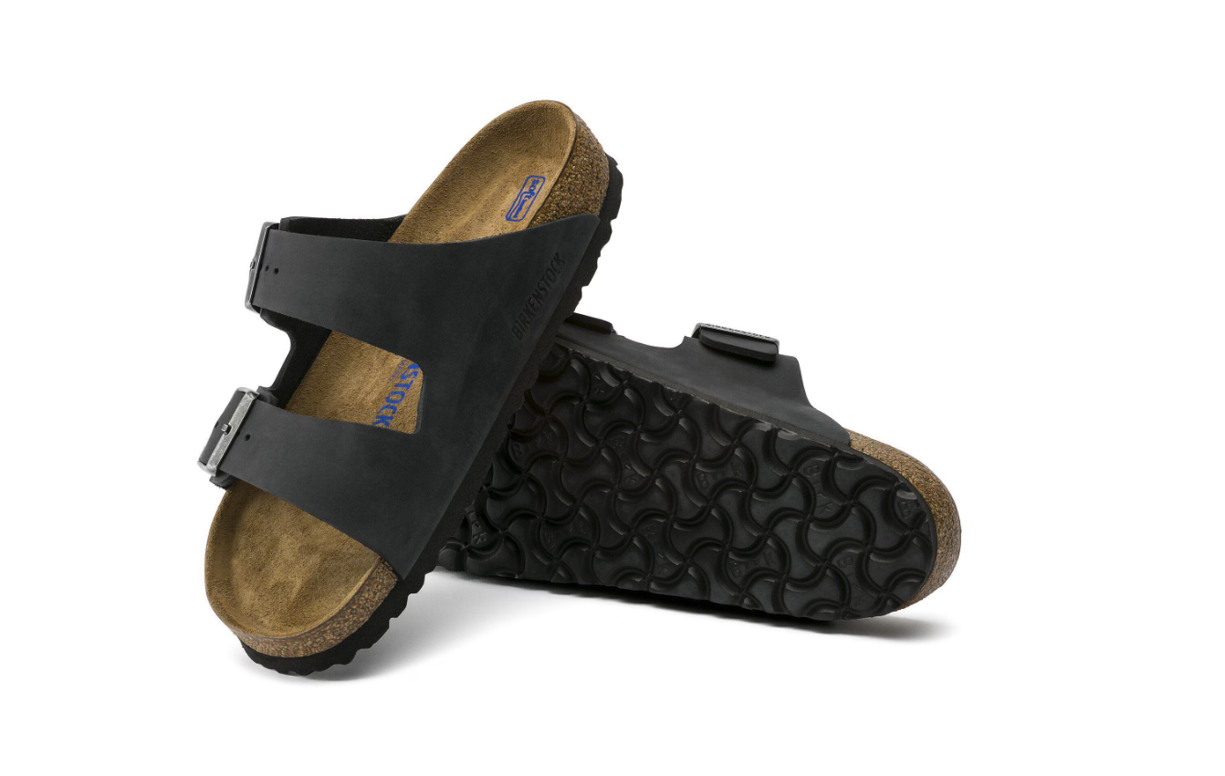 Birkenstock Arizona Soft Footbed Oiled Leather Sandals Black