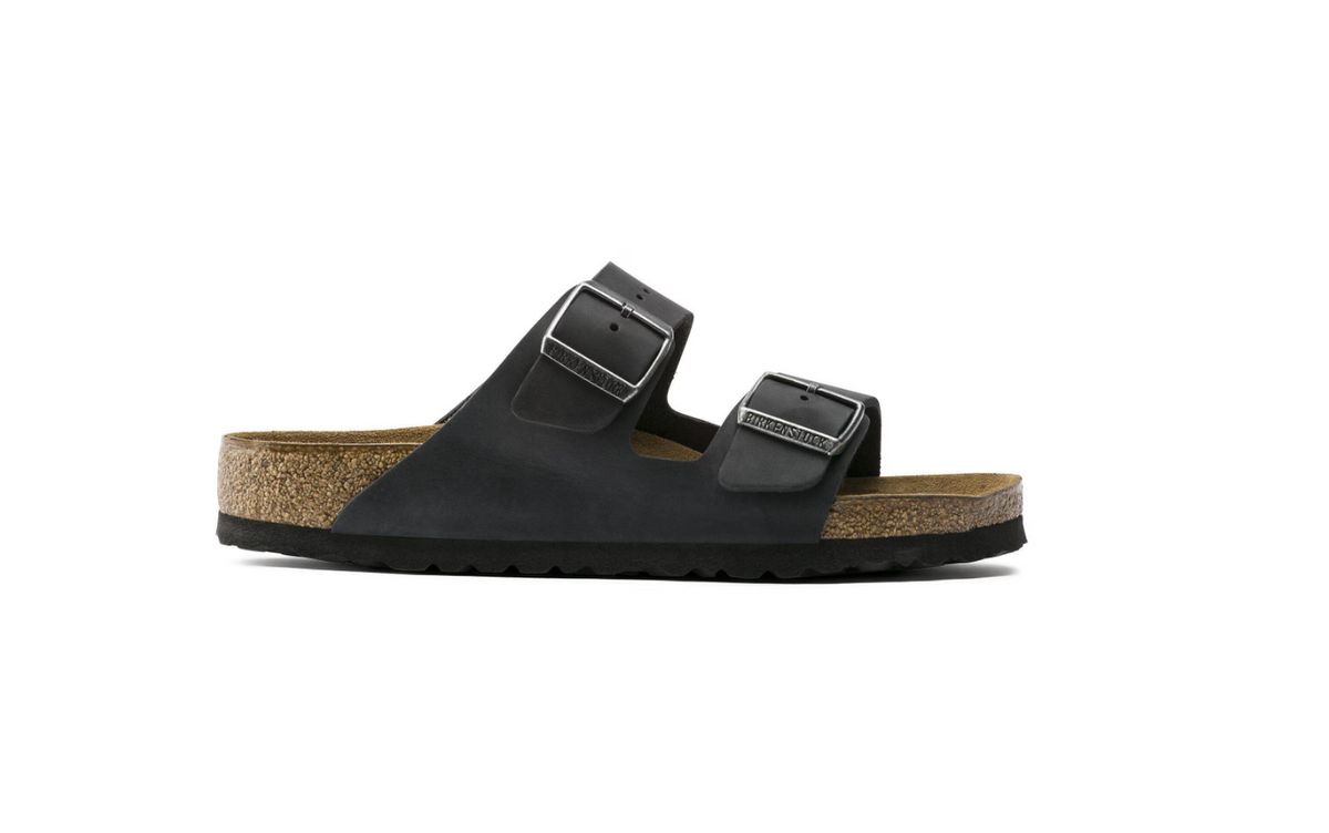 Birkenstock Arizona Soft Footbed Oiled Leather Sandals Black