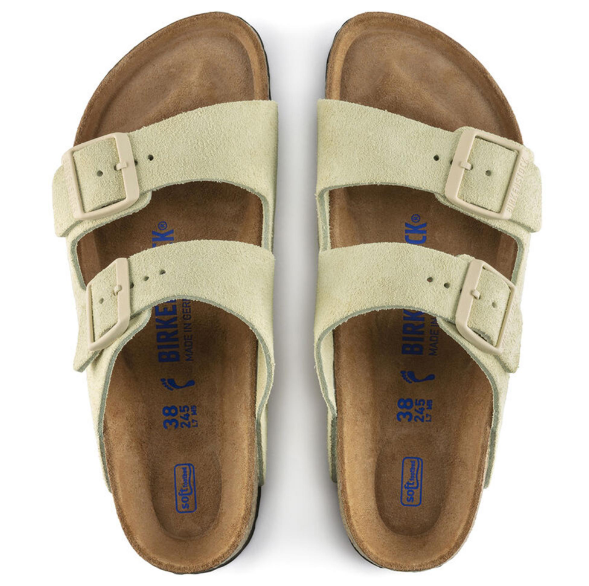 Birkenstock Arizona Soft Footbed Suede Leather Sandal Almond