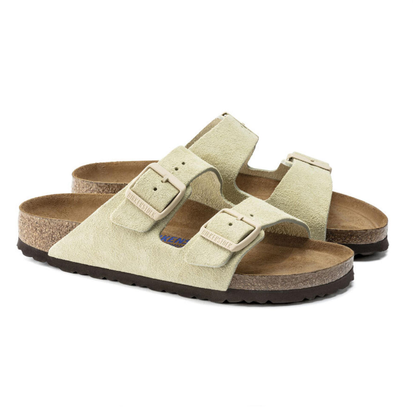 Birkenstock Arizona Soft Footbed Suede Leather Sandal Almond