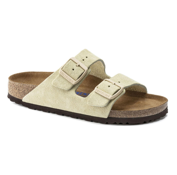 Birkenstock Arizona Soft Footbed Suede Leather Sandal Almond