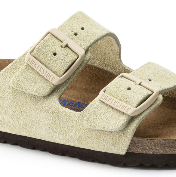 Birkenstock Arizona Soft Footbed Suede Leather Sandal Almond