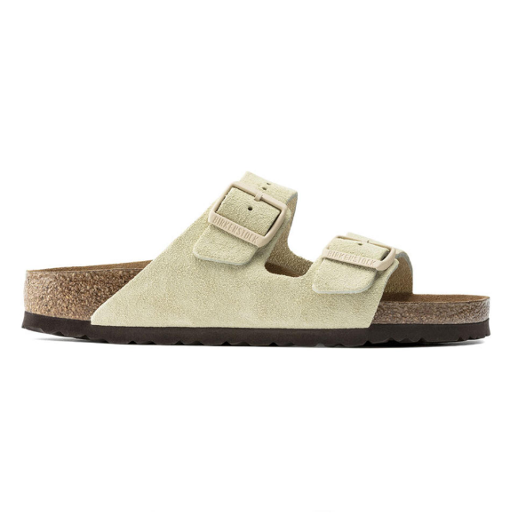 Birkenstock Arizona Soft Footbed Suede Leather Sandal Almond