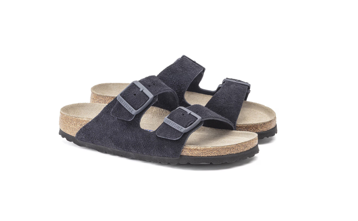 Birkenstock Arizona Soft Footbed Suede Leather Midnight Blue Sandals
