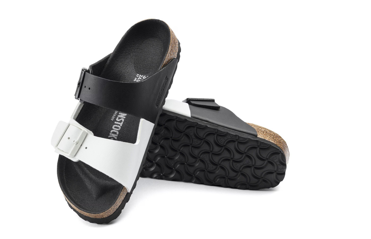 Birkenstock Arizona Split Birko-Flor Black/White Sandals