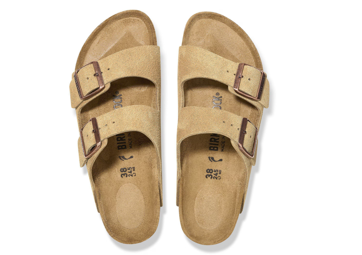 Birkenstock Arizona Suede Leather Latte Cream