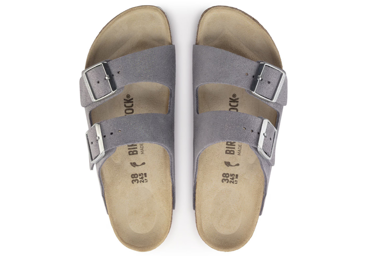 Birkenstock Arizona Shimmery Suede Leather Purple Fog