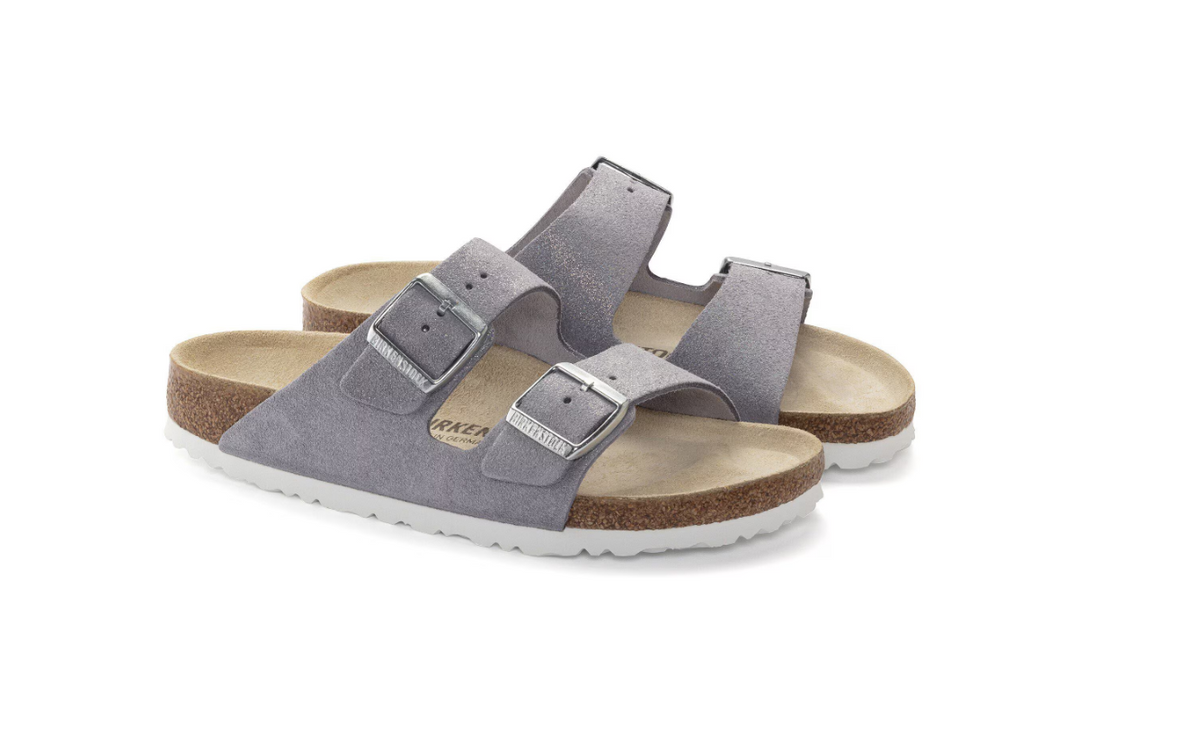 Birkenstock Arizona Shimmery Suede Leather Purple Fog