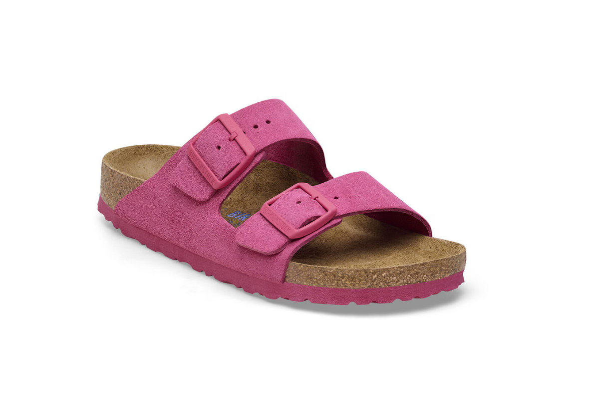 Birkenstock Arizona Soft Footbed Suede Leather Fuchsia Sandals