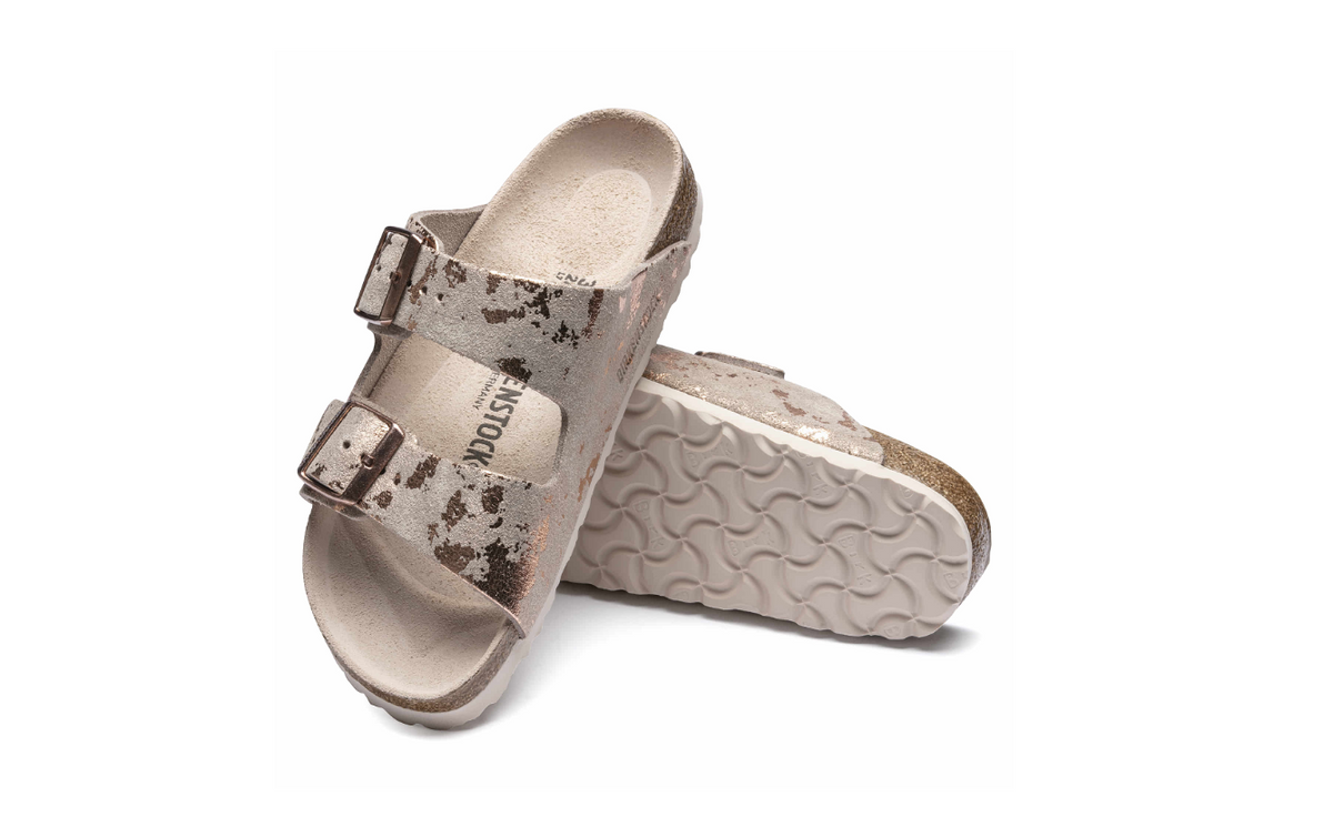 Birkenstock Arizona Suede Leather Vintage Metallic Rose Copper