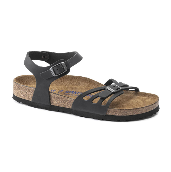 Birkenstock Bali Soft Footbed Oiled Leather Black Sandals