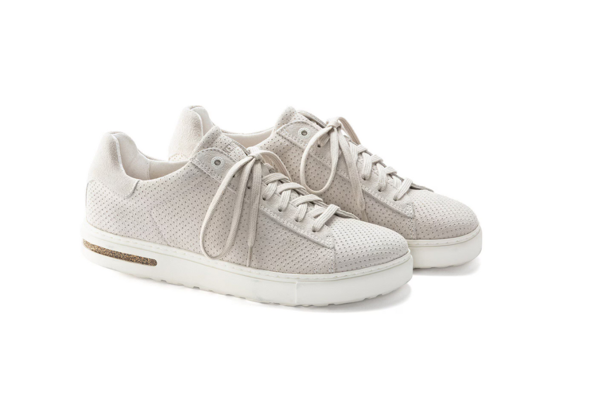 Birkenstock Bend Low Suede Embossed Sneaker Antique White