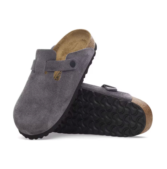 Birkenstock Boston Suede Leather Velvet Grey Clog