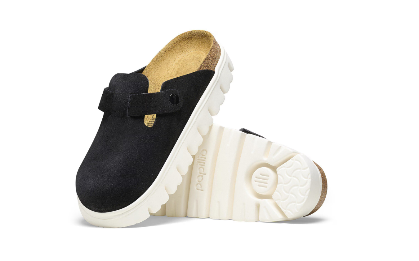 Birkenstock Boston Chunky Suede Leather Black/Black