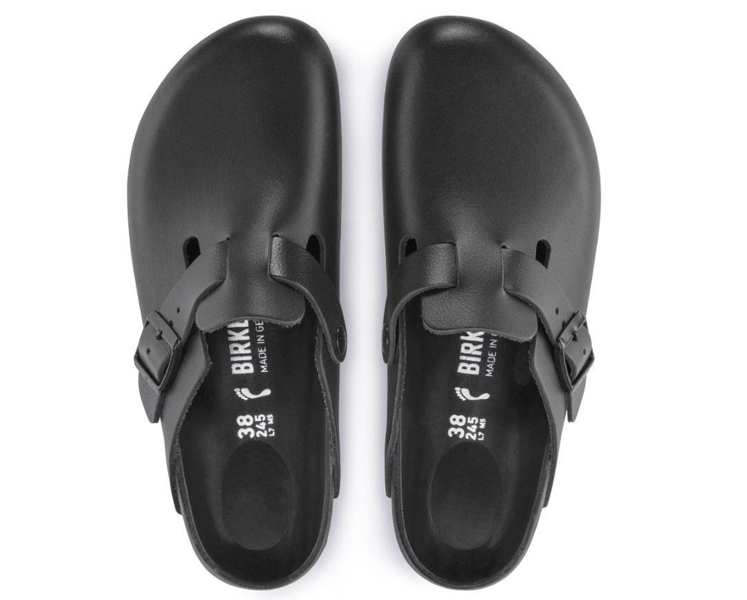 Birkenstock Boston Exquisite Natural Leather Black Clog