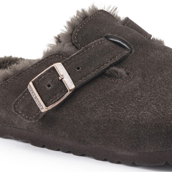 Birkenstock Boston Shearling Suede Leather Mocha