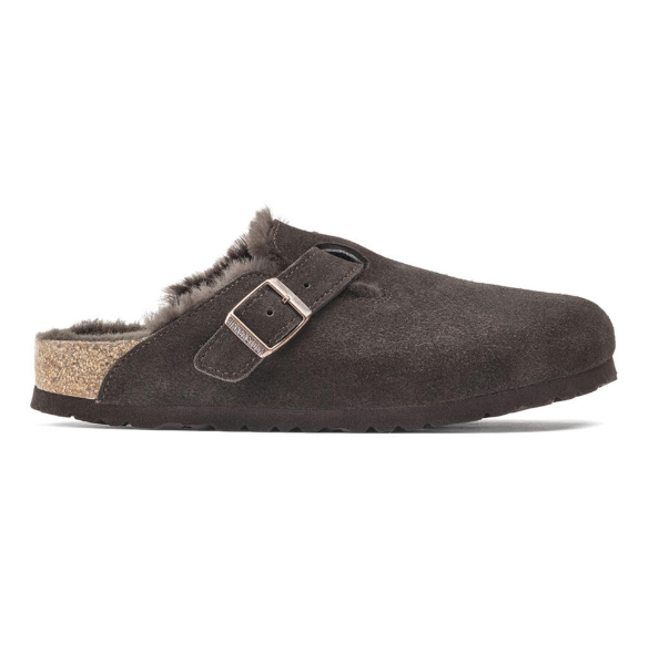 Birkenstock Boston Shearling Suede Leather Mocha