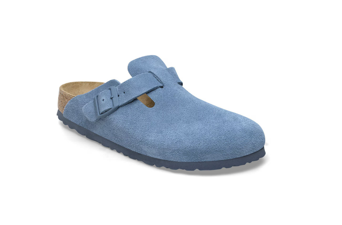 Birkenstock Boston Soft Footbed Suede Leather Elemental Blue
