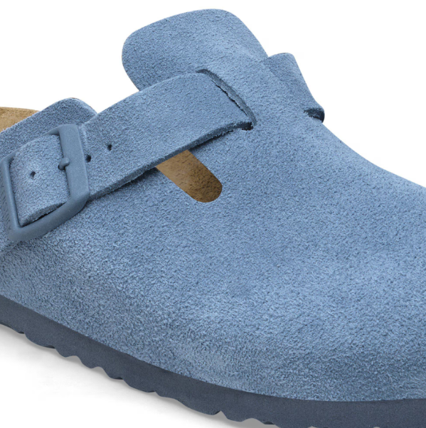 Birkenstock Boston Soft Footbed Suede Leather Elemental Blue
