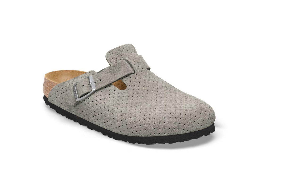 Birkenstock Boston Suede Embossed Dotted Stone Coin