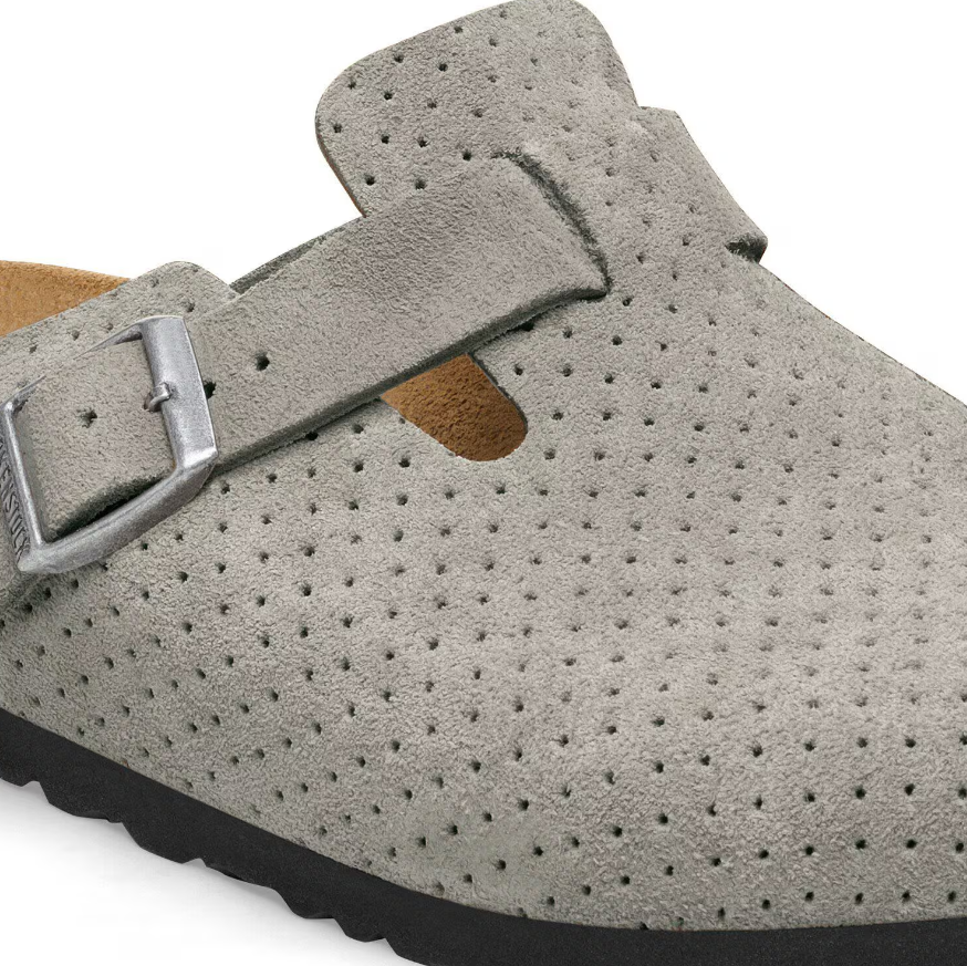 Birkenstock Boston Suede Embossed Dotted Stone Coin