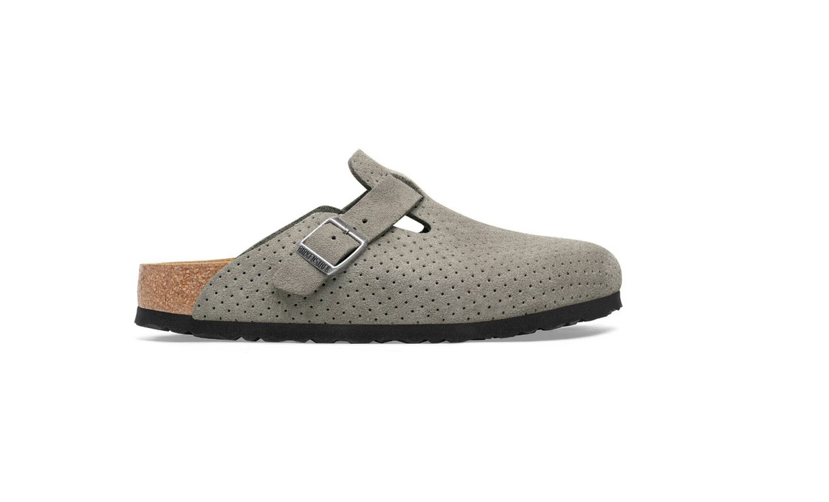 Birkenstock Boston Suede Embossed Dotted Stone Coin