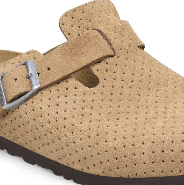 Birkenstock Boston Suede Embossed Dotted New Beige