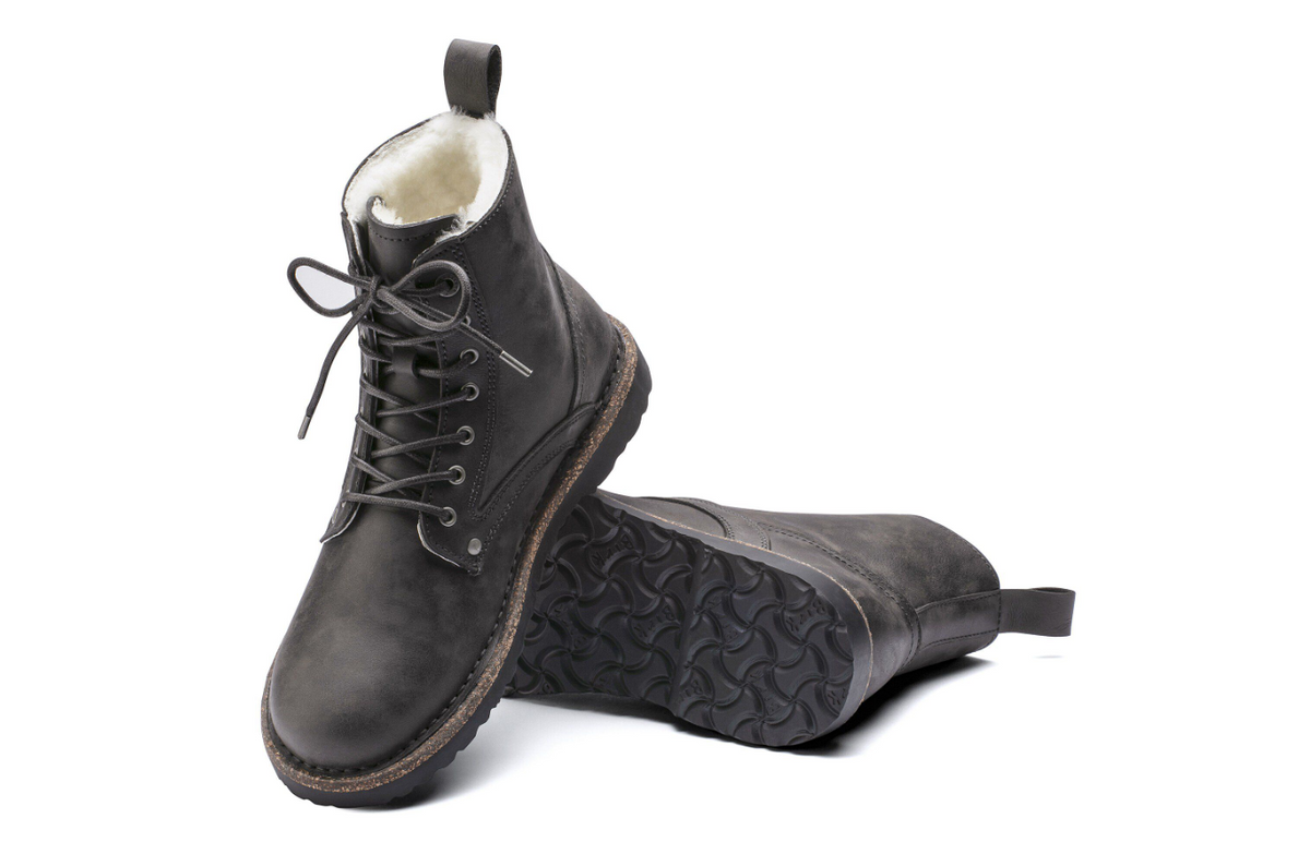 Bryson Shearling Oiled Nubuck Leather Graphite