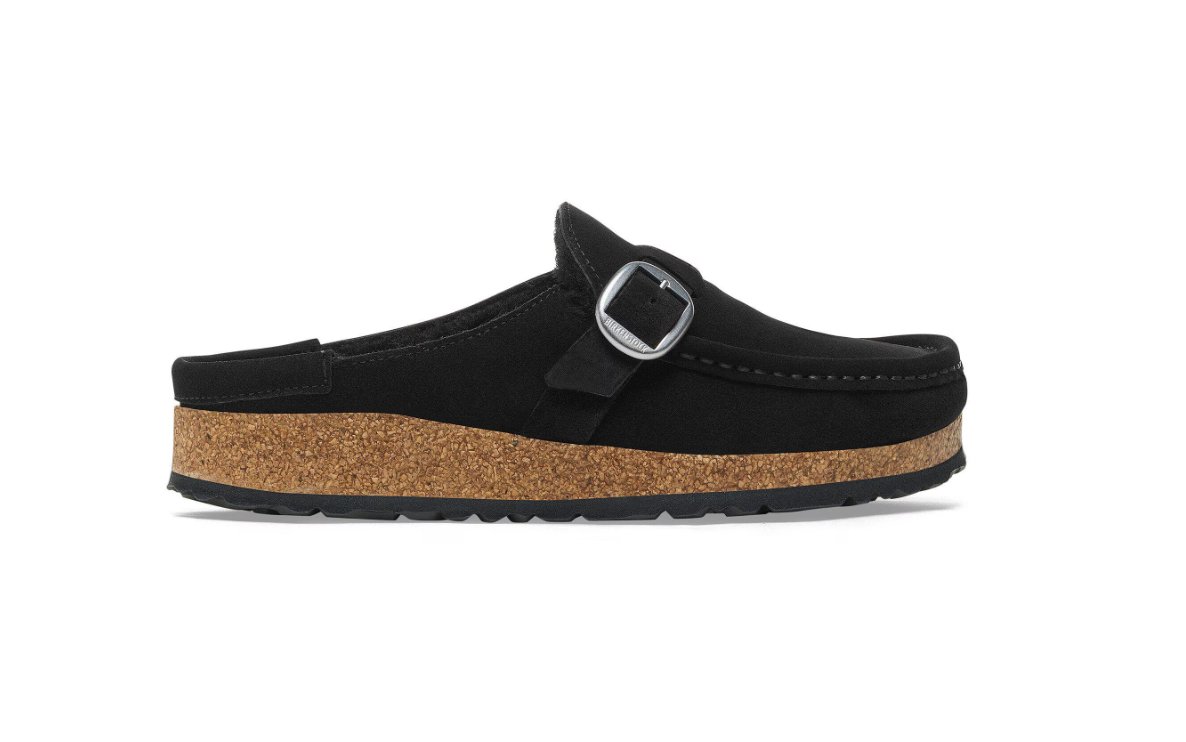 Birkenstock Buckley Shearling Suede Leather Black