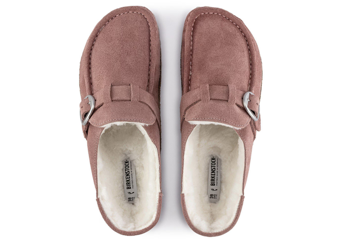 Birkenstock Buckley Shearling Suede Leather Pink Clay