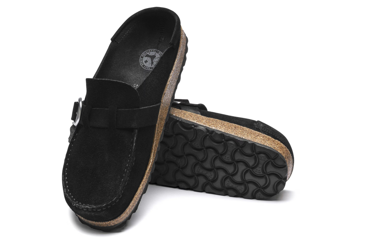 Birkenstock Buckley Suede Leather Clog Black
