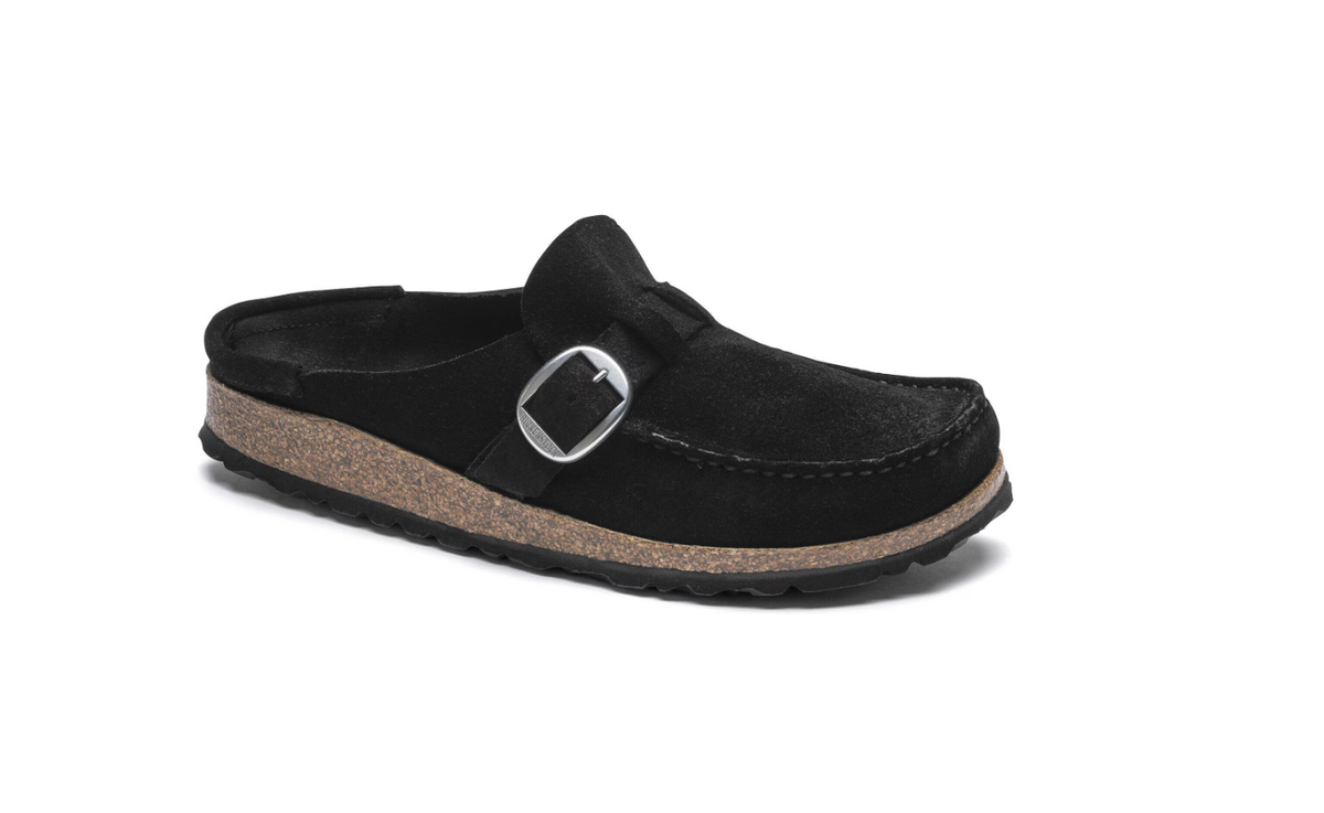 Birkenstock Buckley Suede Leather Clog Black
